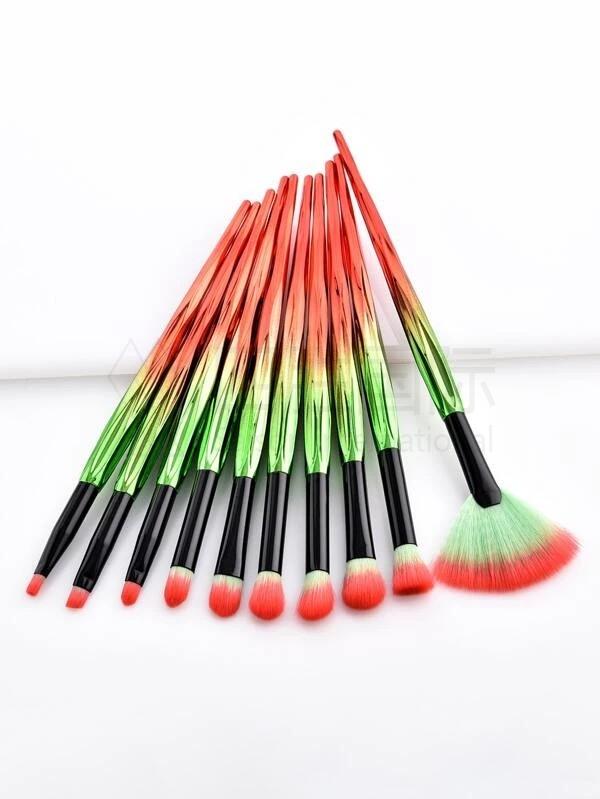 10pcs Ombre Handle Makeup Brush Set