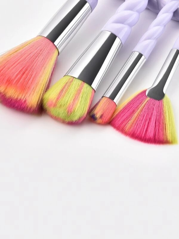 10pcs Spiral Handle Makeup Brush Set