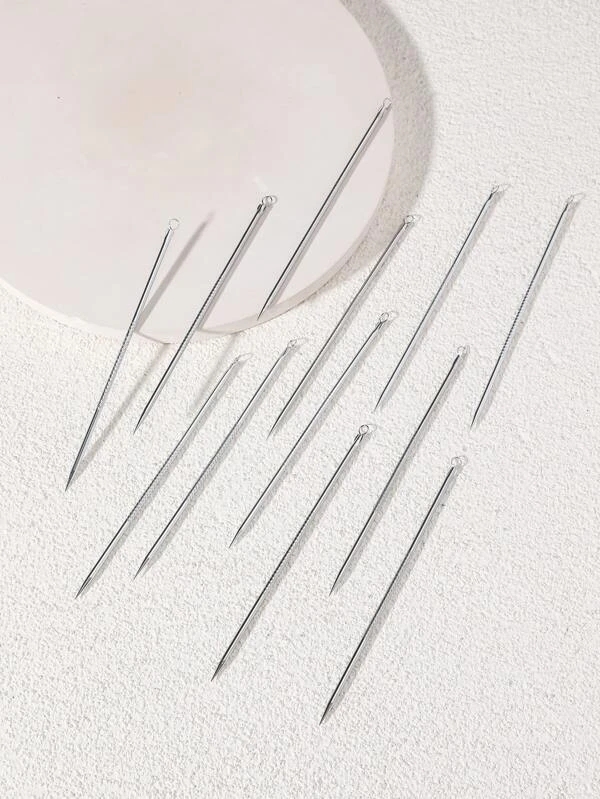 12pcs Stainless Steel Acne Needle Set