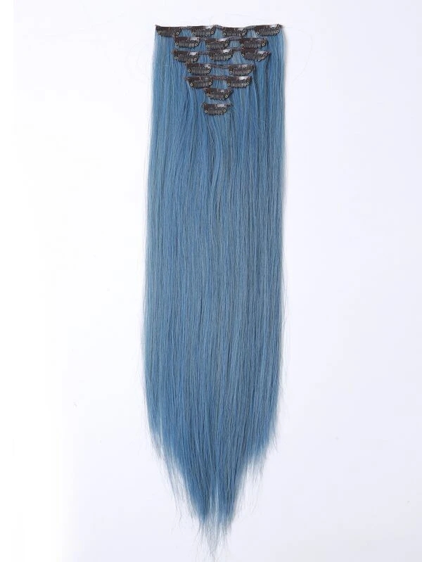 16pcs Clip Long Straight Synthetic Hairpiece