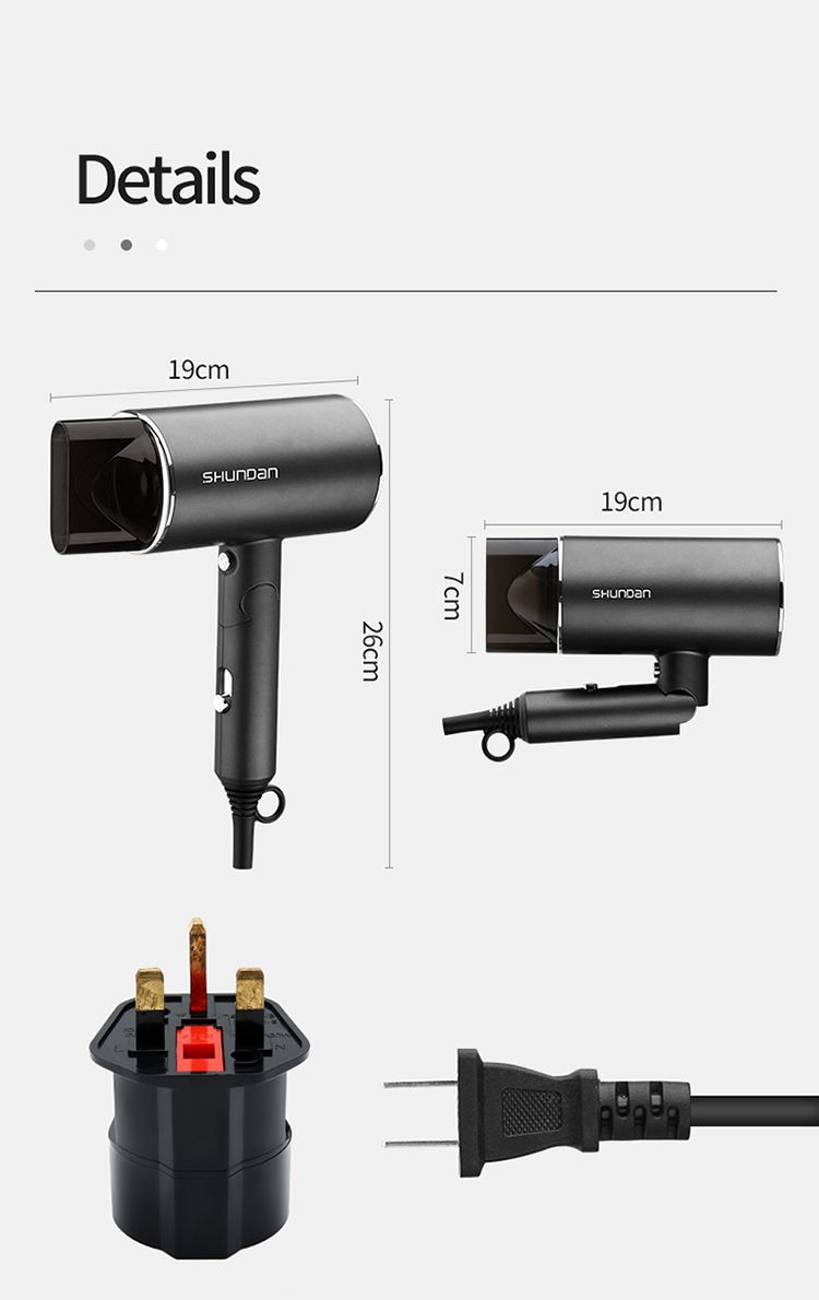 1800W professional hair dryer, household travel hair dryer