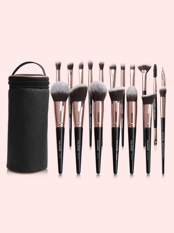 18pcs Makeup Brush Set & 1pc Storage Box