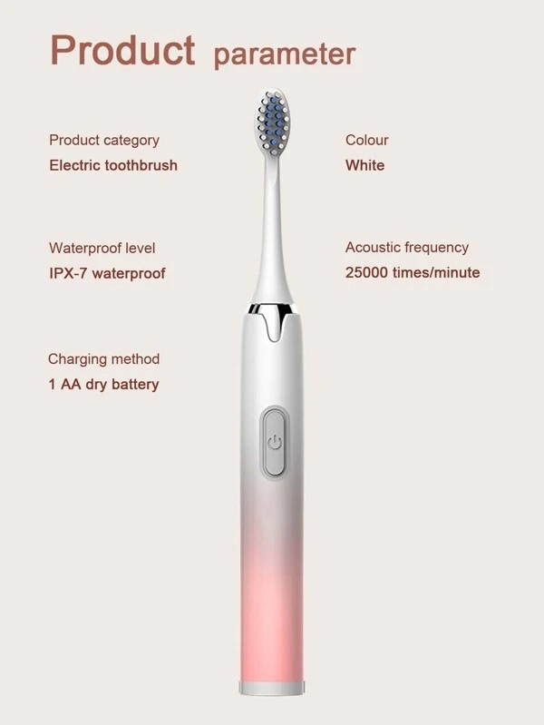 1pc Electric Toothbrush & 2pcs Brush Head