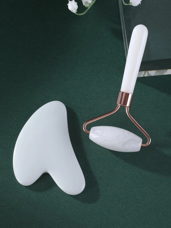 1pc Facial Roller Massager & 1pc Gua Sha Board1