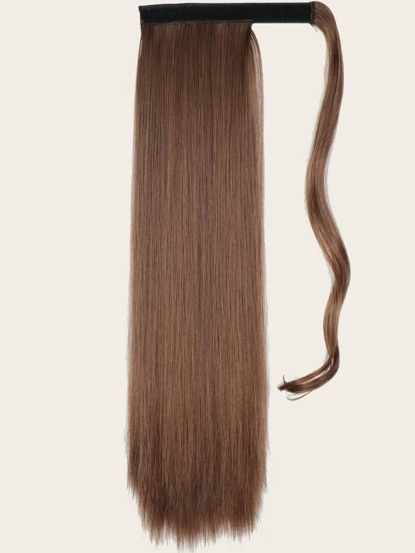 1pc Long Straight Hairpiece With Hook-and-loop Fastener