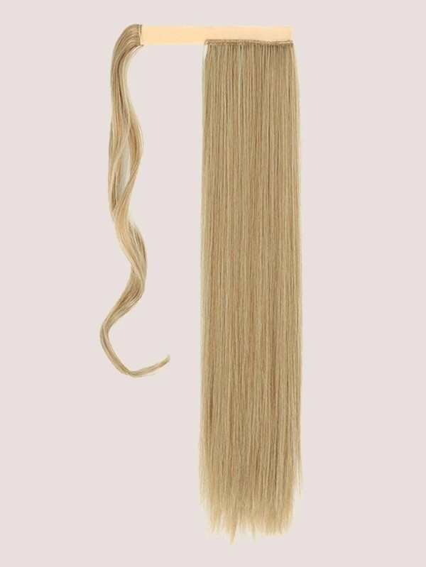 1pc Long Straight Hairpiece With Hook-and-loop Fastener