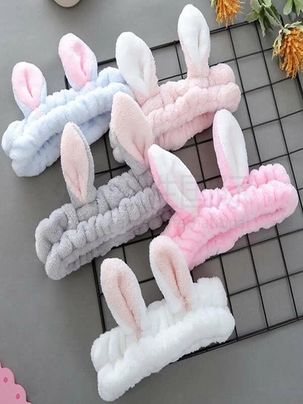 1pc Rabbit Ear Design Bath Headband