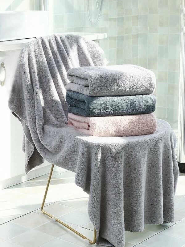 1pc Solid Bath Towel