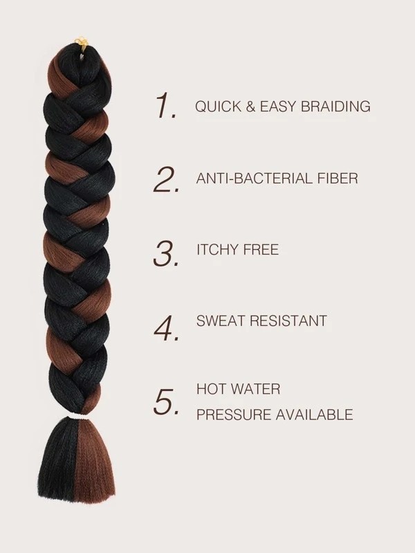 1pc Two Tone Synthetic Hair Braid