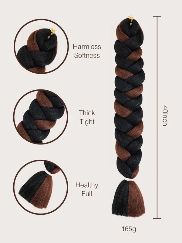 1pc Two Tone Synthetic Hair Braid