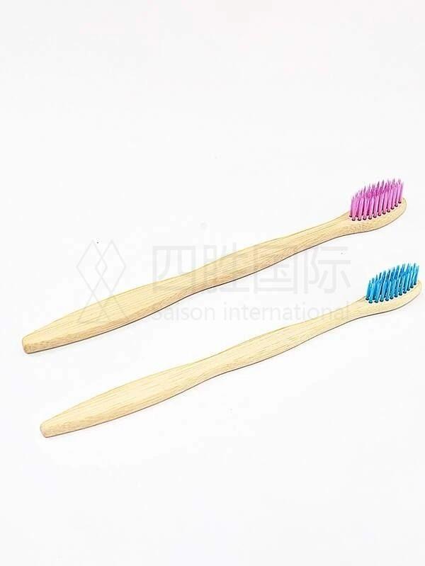 1pc Wooden Handle Random Color Toothbrush