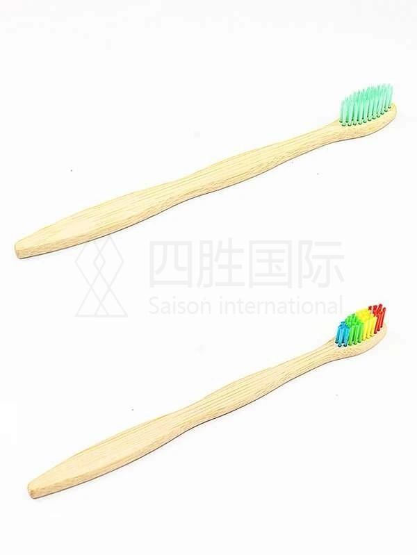 1pc Wooden Handle Random Color Toothbrush