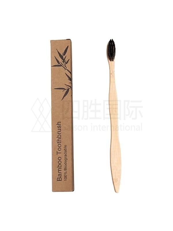 1pc Wooden Handle Random Color Toothbrush