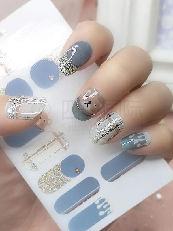 1sheet Glitter Nail Sticker