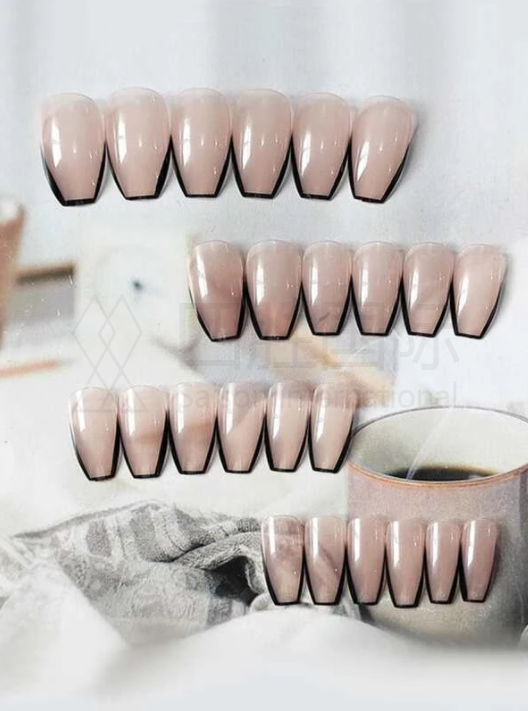 24pcs Colorblock Fake Nail