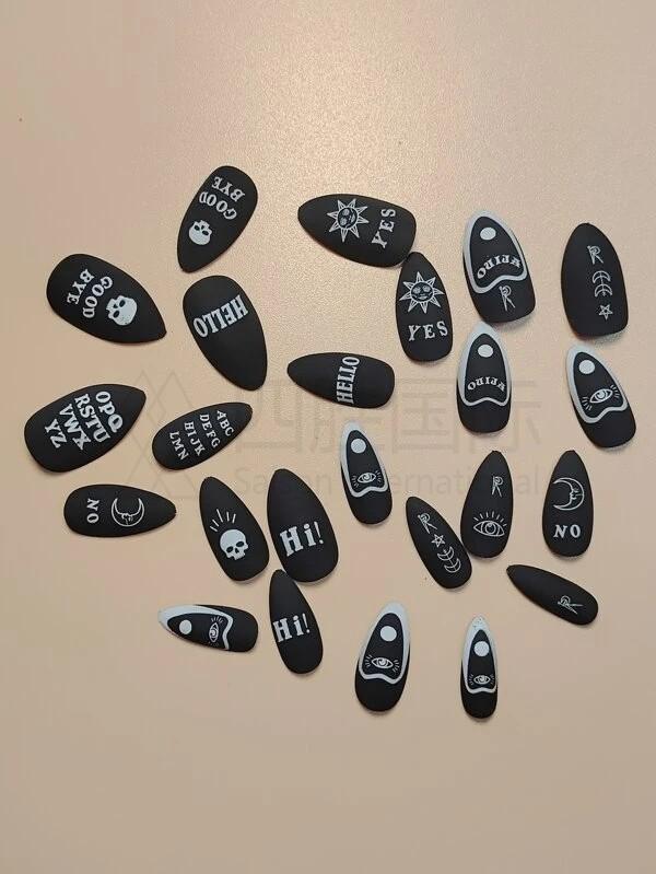 24pcs Letter Graphic Fake Nail Set