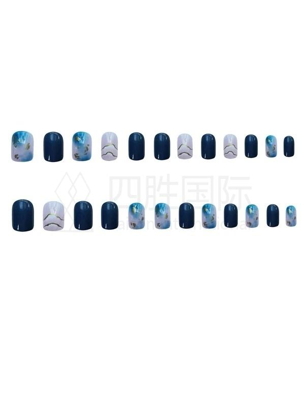 24pcs Ombre Fake Nail & 1sheet Tape