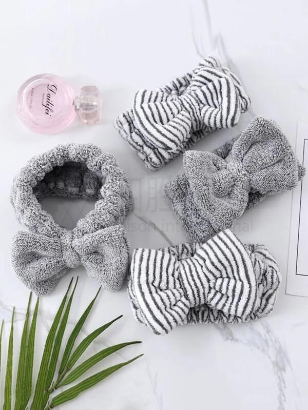 2pcs Bow Decor Random Bath Headband