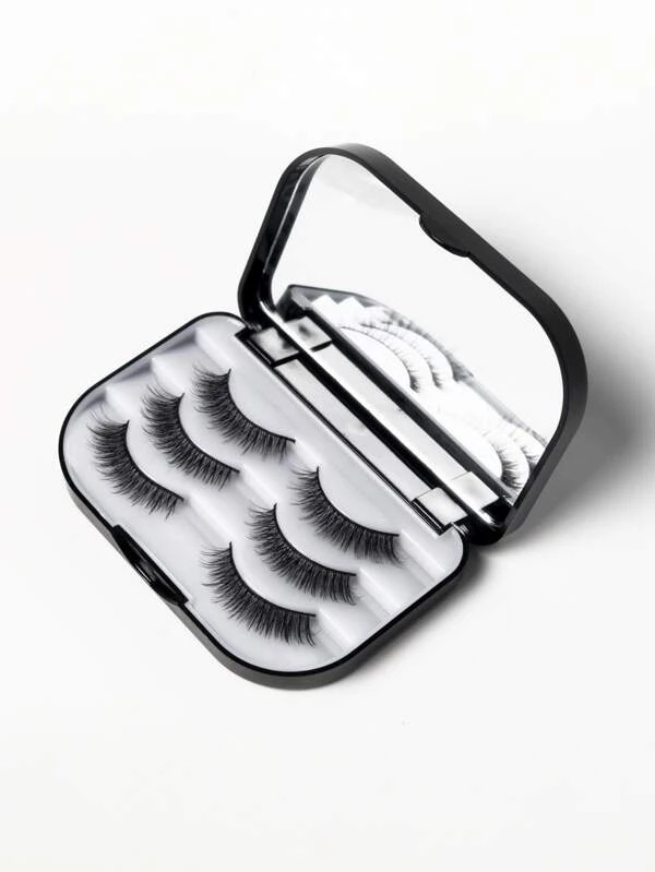 3pairs Volume Eyelashes & 1pc Mirror Box