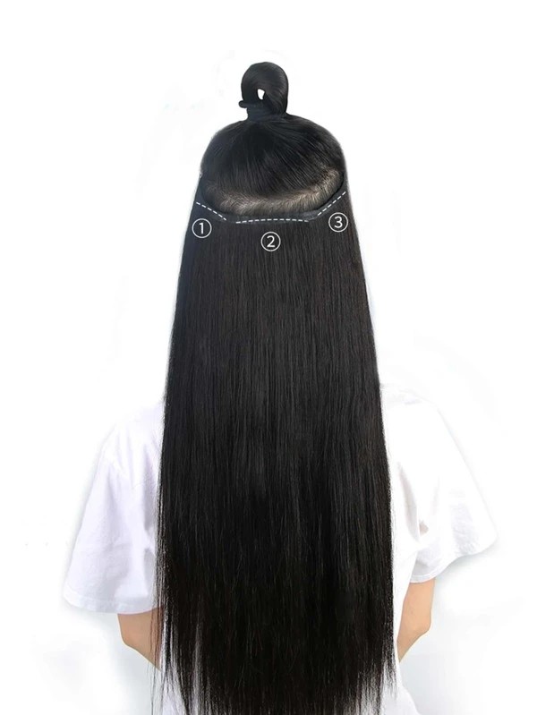 3pcs Clip Long Curly Synthetic Hairpiece