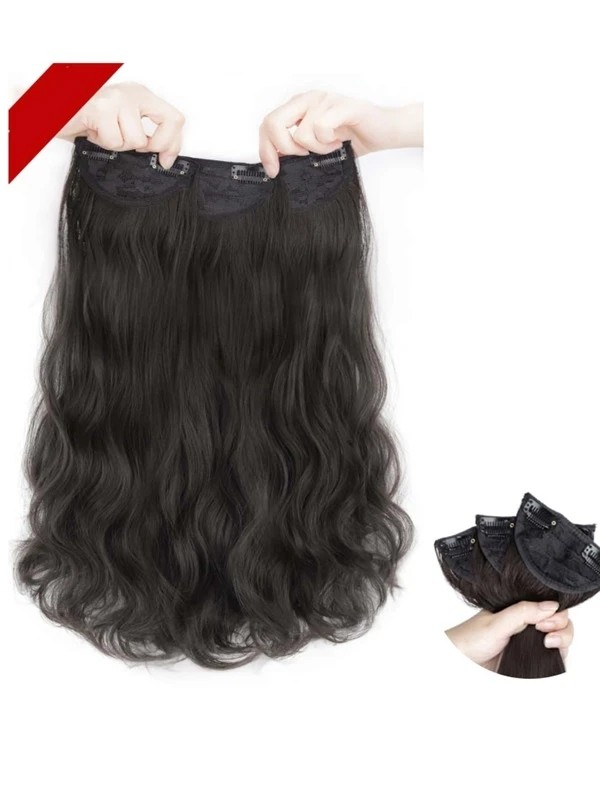 3pcs Clip Long Curly Synthetic Hairpiece