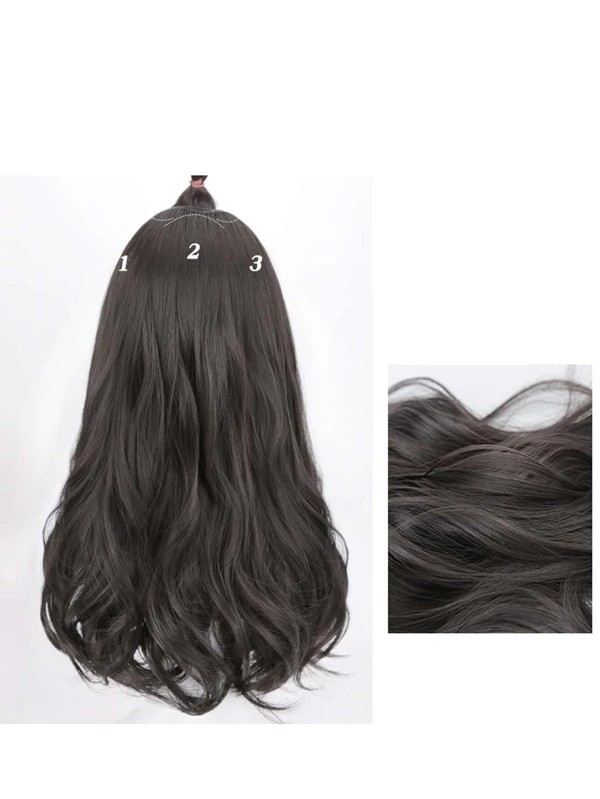 3pcs Clip Long Curly Synthetic Hairpiece