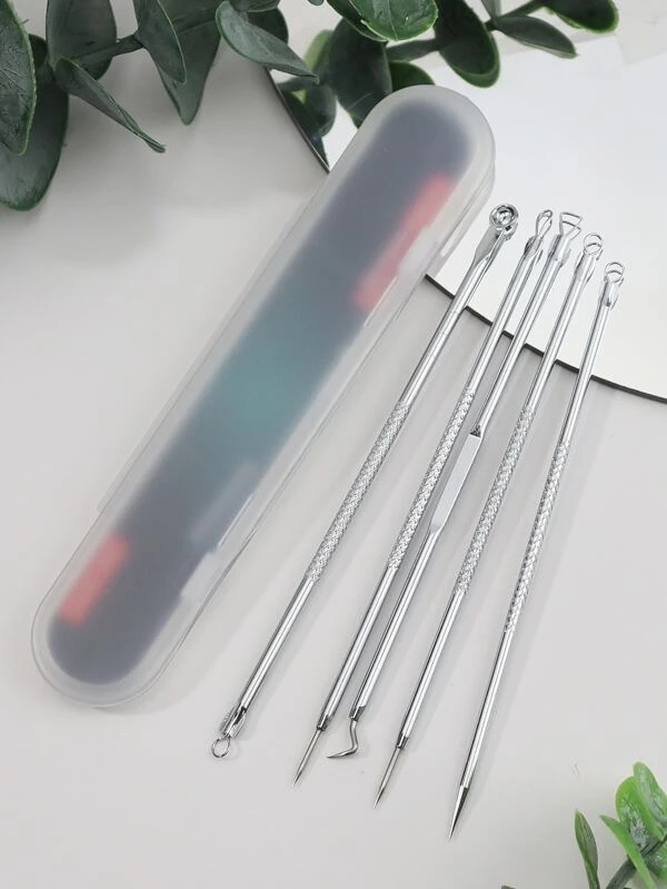 5pcs Acne Needle & 1pc Storage Box