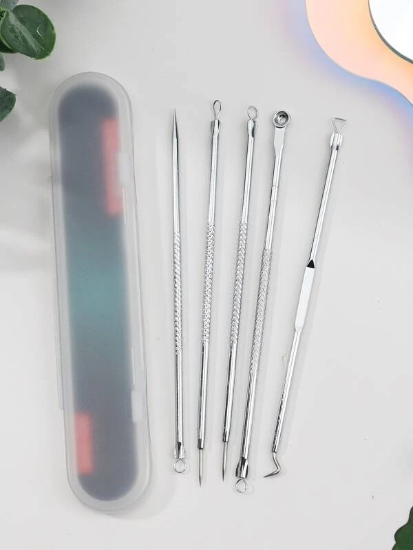 5pcs Acne Needle & 1pc Storage Box