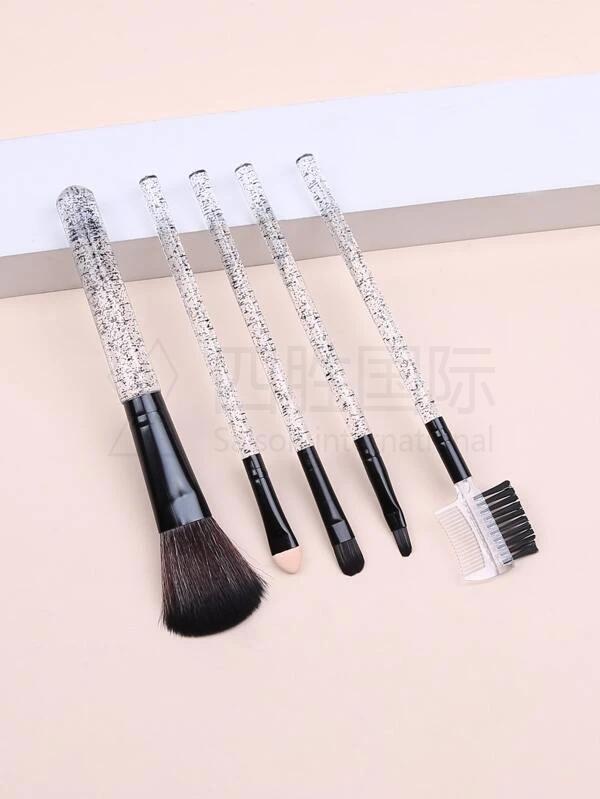 5pcs Clear Handle Makeup Brush Set