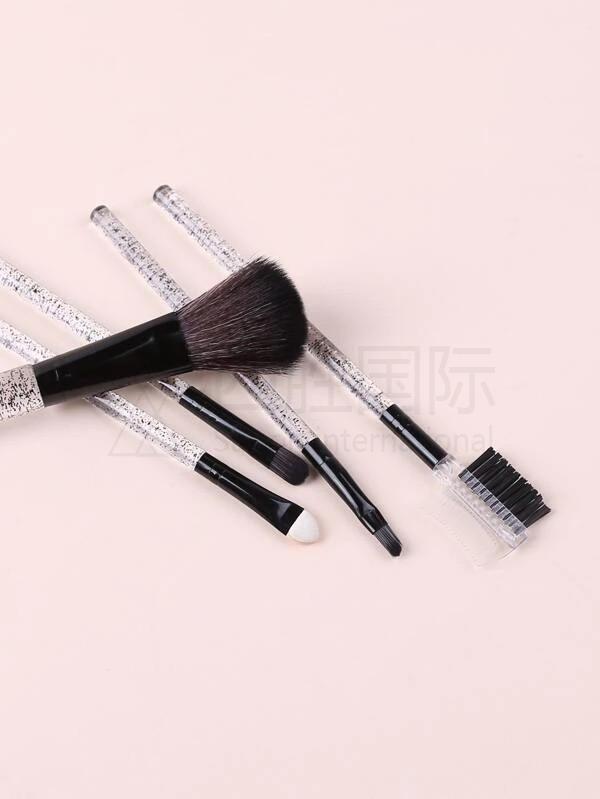 5pcs Clear Handle Makeup Brush Set