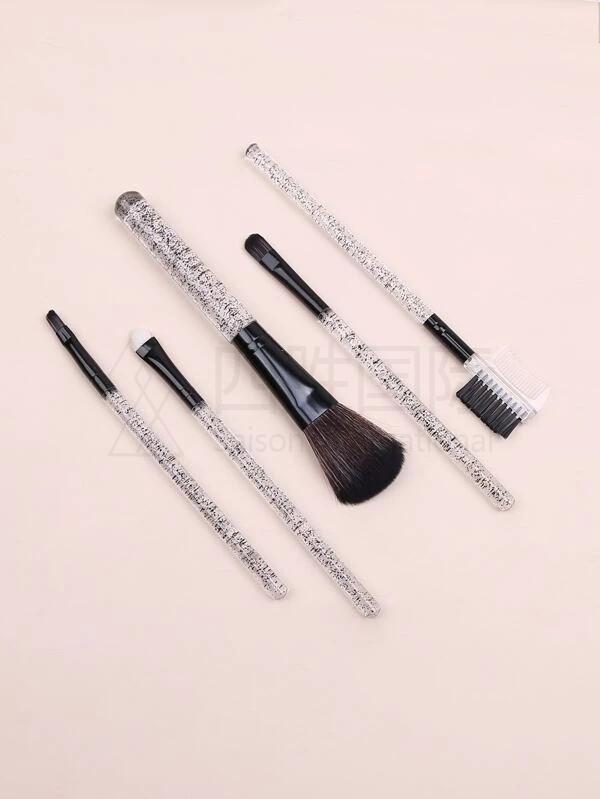 5pcs Clear Handle Makeup Brush Set