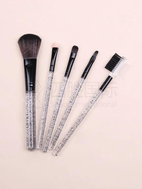 5pcs Clear Handle Makeup Brush Set