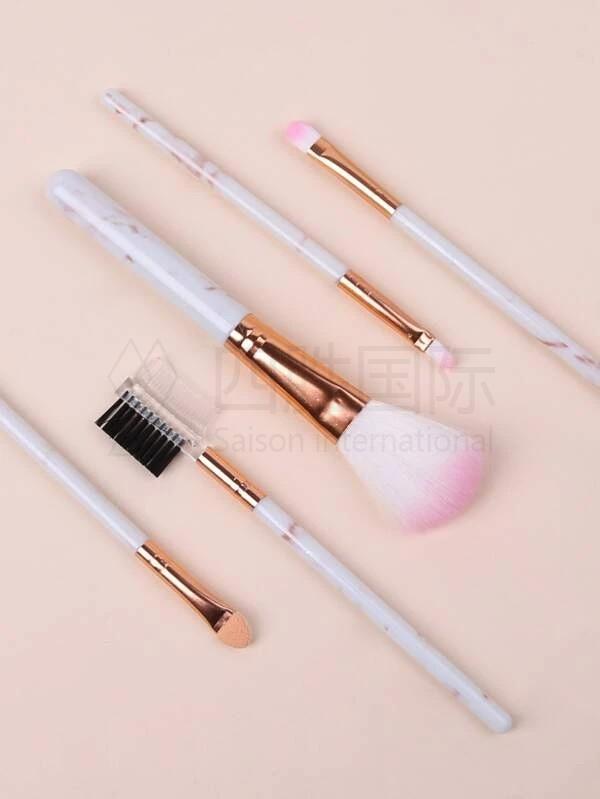 5pcs Marble Print Handle Makeup Brush Set