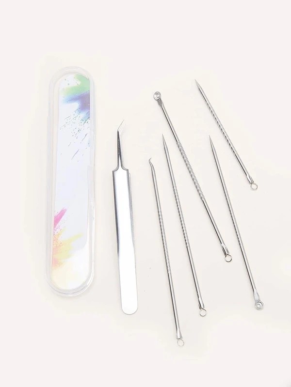 6pcs Acne Needle Set & 1pc Storage Case