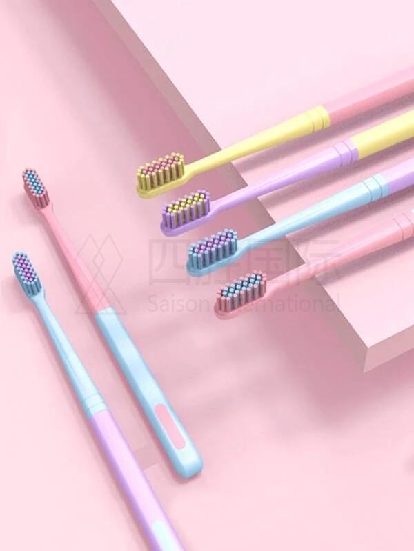 8pcs Color Block Toothbrush