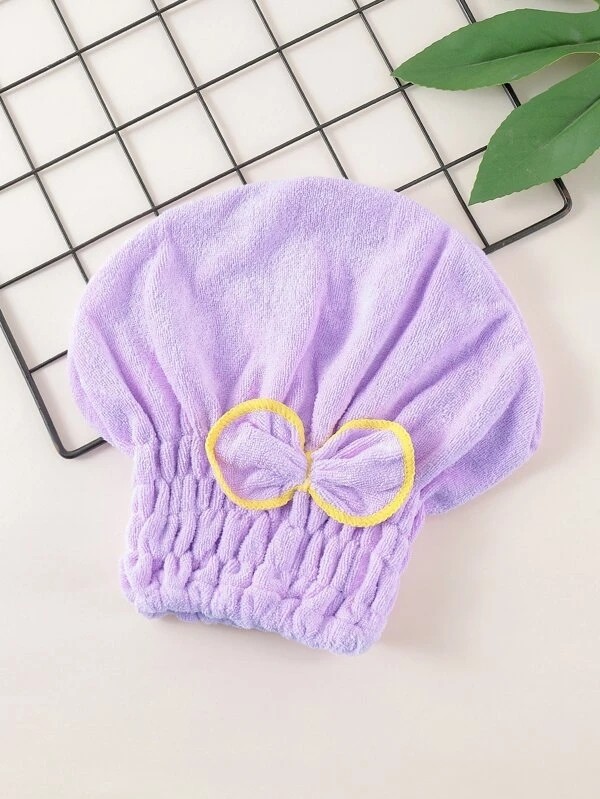 Bow Decor Hair Drying Cap