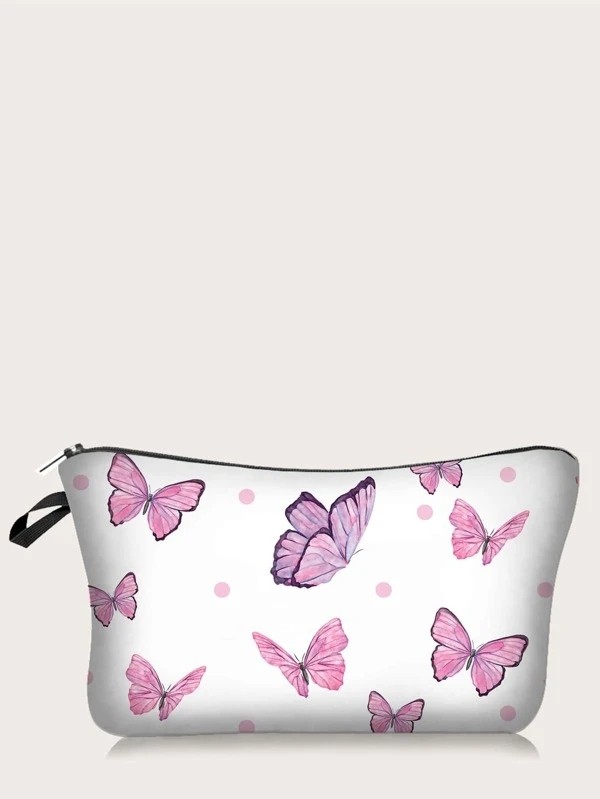 Butterfly Print Makeup Bag