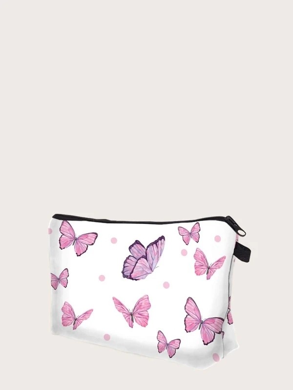 Butterfly Print Makeup Bag