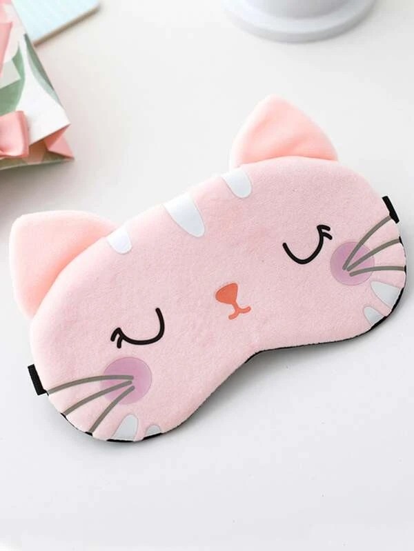 Cartoon Cat Graphic Eye Mask - 1pc