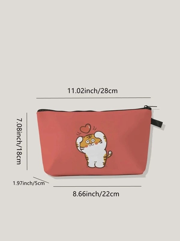 Cartoon Rabbit Pattern Zippered Makeup Bag