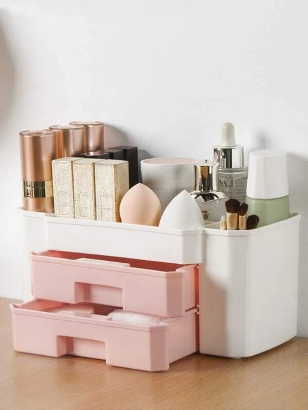 Color Block Cosmetic Storage Box