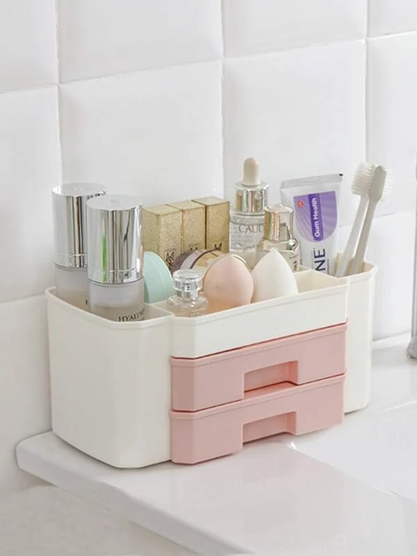 Color Block Cosmetic Storage Box