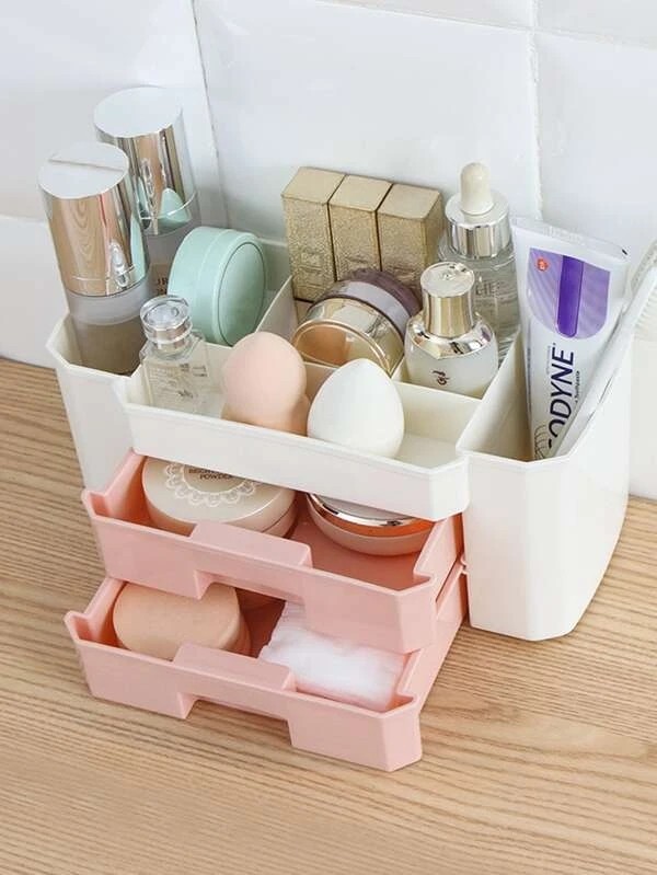 Color Block Cosmetic Storage Box