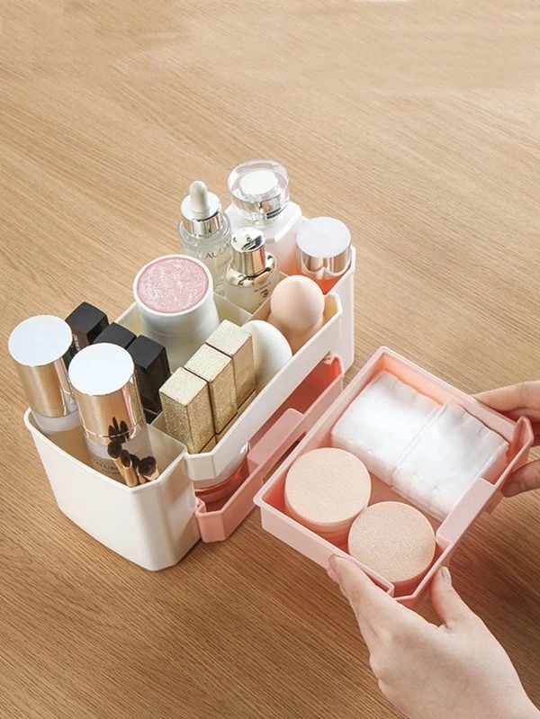 Color Block Cosmetic Storage Box