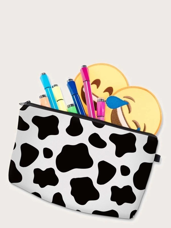 Cow Print Makeup Bag