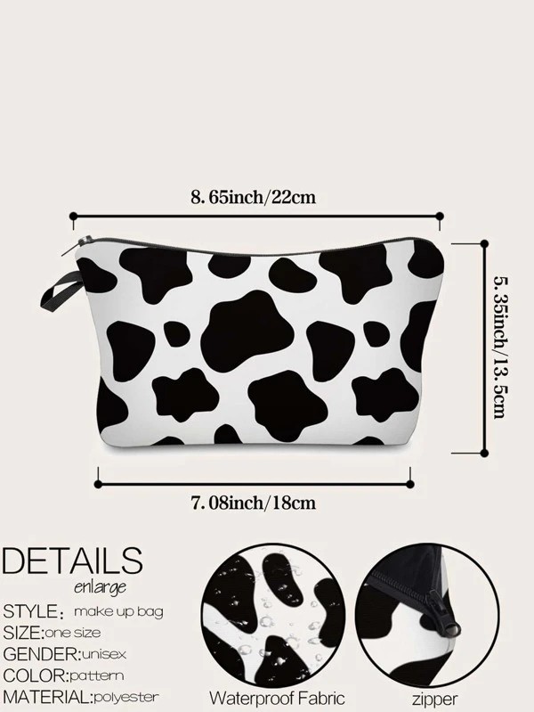 Cow Print Makeup Bag