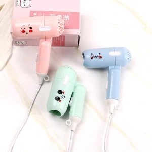 Cute cartoon mini foldable home portable cold and hot air hair dryer