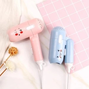 Cute cartoon mini foldable home portable cold and hot air hair dryer