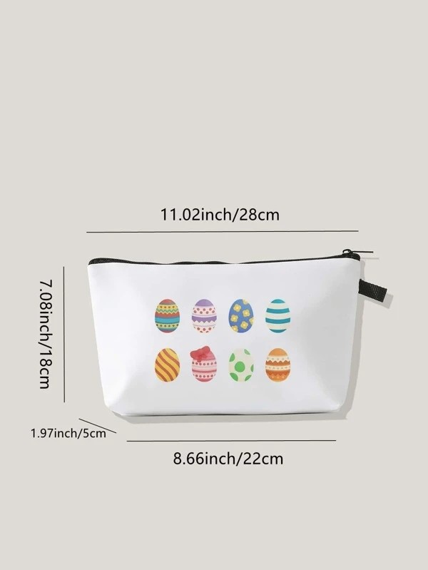 Easter Egg Pattern Zippered Makeup Bag