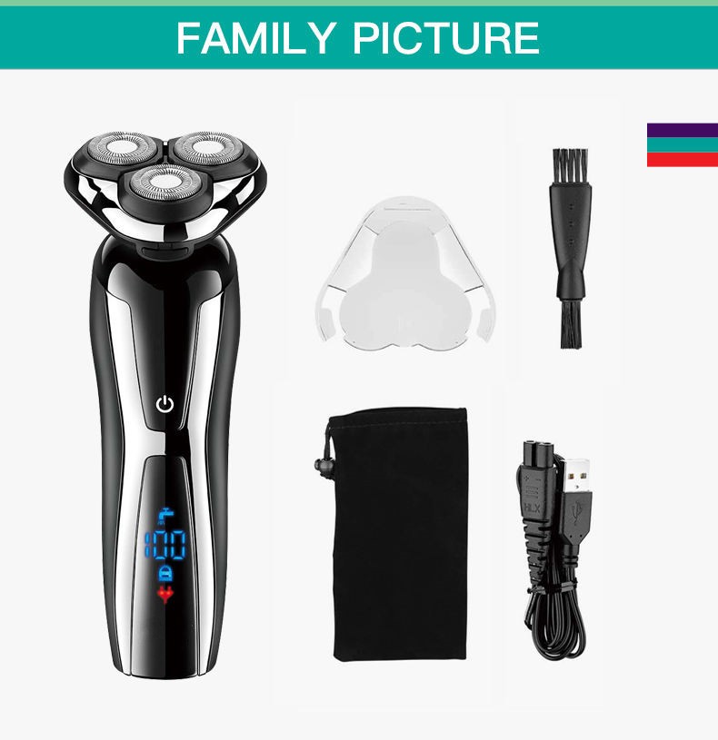 Electric Razor shaver washable waterproof IPX5 shaver with LED display